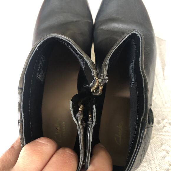 Clarks Maypearl Fawn Fashion Leather Ankle Boot Women’s Size 7 Western Moto Boho - Picture 8 of 15